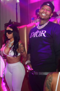 CMG Moneybagg Yo pictured with girlfriend Ari Fletcher (therealkylesister) from #CookingWithTheDon ahead of new album release for Hard to Love